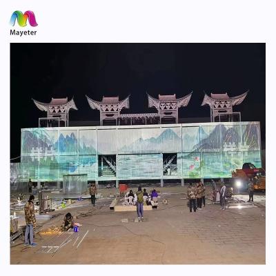 China Magical 100+ Digital Art Outdoor 3D Projection Mapped On Building 3D Architectural Holographic Projection Mapping for sale