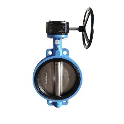 China General Gear Cast Iron DIN PN16 Ductile Iron Wafer Type Butterfly Valves with ss di disc for sale