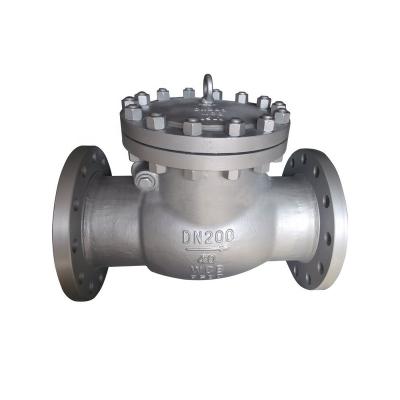 China Carbon steel water/oil/gas dn200 FLANGED TYPE PN40 swing back non return wcb check valve for sale