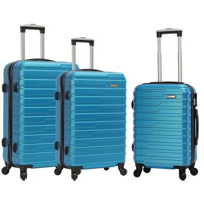 China Hard Side Trolley 4 Wheels Spinner 210d Polyester Suitcase At Zipper Factory Supply PP for sale