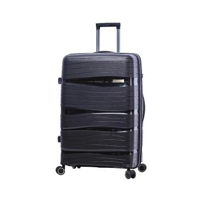 China New Zipper Polypropylene Customized Listing Luggage Case With 4 Double Spinner Wheels for sale