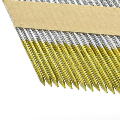 China Collated Framing Nails Flat / Checkered Head Paper Strip Nails For Building Construction for sale