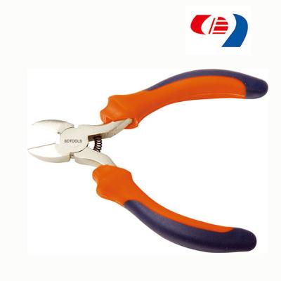 China Carbon Steel Diagonal Cutting Pliers Mini Diagonal Cutting Pliers Side Cut Nickel Plated Iron Pliers With Round Spring for sale