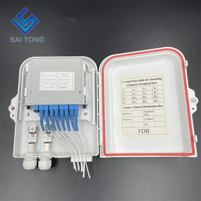 China FTTH FTTB FTTX FTTH outdoor wall mounted fiber optic cable access ftb box /8 core terminal box / fiber distribution box for sale