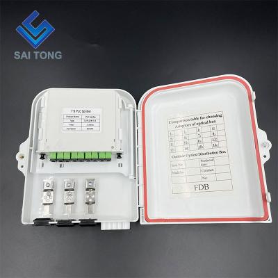 China FTTH FTTB FTTX Outdoor IP65 waterproof 8 core 3 in 4 fiber optic distribution box with good ABS material for sale