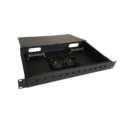 China FTTH 19 Inch FC ST Rack Mount Fiber Optic Distribution Frame Fiber Optic Patch Panel Rack Mount FTTH 12 ODF Ports for sale