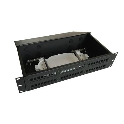 China Metal 19 Inch SC LC Rack Mount Fiber Optic Distribution Frame Fiber Optic Patch Panel Fiber Optic Rack Mount FTTH 48 ODF Ports for sale