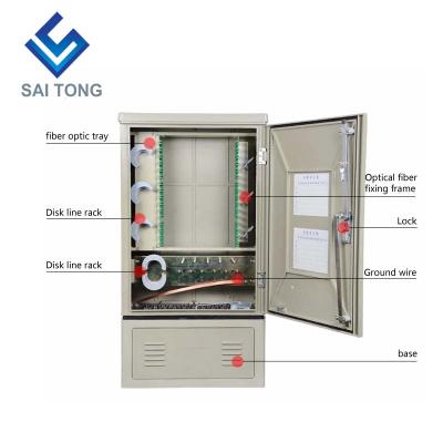 China FTTX FTTH ODF SaiTong FTTH 144 Core Cross Connect Telecommunication Equipment SMC Core IP55 144 Core Outdoor Waterproof Fiber Optic Cabinets ODF Cabinet for sale