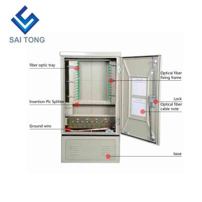 China FTTX FTTH ODF SaiTong FTTH 144 core fiber optic smc IP55 smc fiber cabinet outdoor waterproof cable support for standard or customized for sale