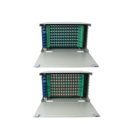 China FTTH FTTB FTTX Network SaiTong FTTH 19 Inch 96 Port Rack Mount Cabinet SC/FC ODF 8 U 96 Core Distribution View Fiber Optic Optional Full Load for sale