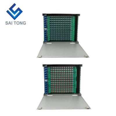 China FTTH FTTB FTTX Network SaiTong FTTH 19 Inch 144 Port Rack Mount Cabinet SC/FC ODF 12 U 144 Core Distribution Frame Optical Fiber Optional Full Load for sale