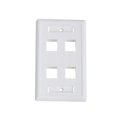 China RJ45 4 Wall Mount RJ45 Jack Modular Socket Panel White RJ45 Network 118x70mm USA Type Left Faceplate for sale