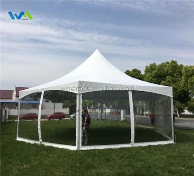 China Waterproof 12m People Hexagon 100 Outdoor Aluminum Canopy Tent For Sale for sale