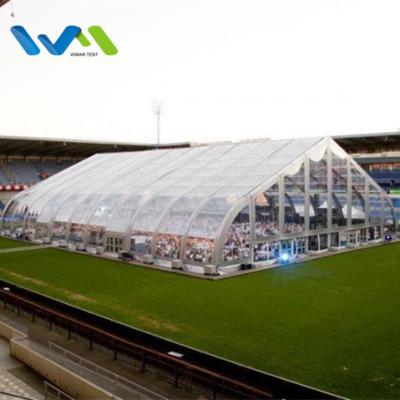 China Water Proof Clear PVC Aluminum Frame Wall Curved Movable Aircraft Hangar Tent For Events for sale