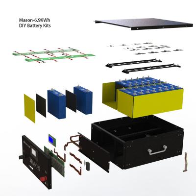 China Custom household system OEM 51.2V 135ah 6.9KWh solar DIY experience kits lifepo4 lithium battery pack for sale