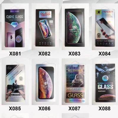 China Factory Direct Sale Recyclable LOGO Spray Paint Cardboard Packaging Tempered Glass Screen Protector Cardboard Retail Packaging for sale