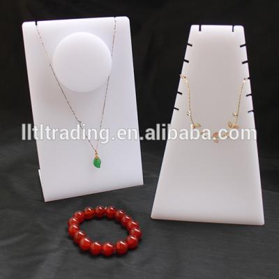 China L Handmade Thicker Wholesale High Quality White Acrylic Jewelry Display Custom Shape Necklace Display Rack Jewelry Display for sale