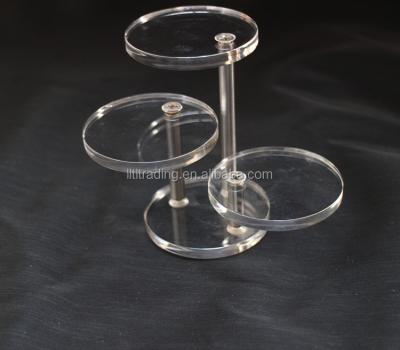 China Simple Detachable Earring Rack 4 Tier Mini Jewelry Display Table Perpex Handmade Clear Acrylic Popular Jewelry Display Props for sale