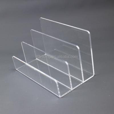 China Customized Acrylic Shelf Rack Plexiglass Folder Document Organizer Handmade Receipt Information Card Name Card Holder Wholesale for sale