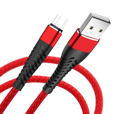 China MP3/MP4 Player Stock in Fish UK Nylon Tail Braid Red Match For Android Mobile Charging Cable Micro Data Transfer USB 2.0 Charging Cables Long for sale