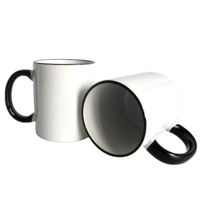 China Wholesale Disposable 11oz Rim And Handle Color Sublimation Ceramic Mug For Gifts for sale