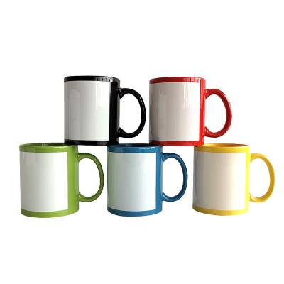 China Disposable 11oz Sublimation Mug With White Patch for sale