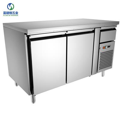 China Commercial Single-Temperature Stainless Steel Workbench Refrigerator with 2 Doors for Kitchen/Restaurant/Bar Counter Fridge Refrigerator for sale