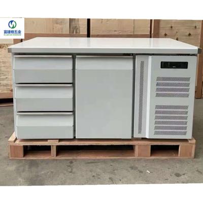 China Single-Temperature 3 Drawers Luxury Fan Beer Table Bar Counter Refrigerator Salad Counter Cooling Work Bench for sale