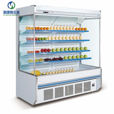 China Commercial Single-temperature Supermarket Fruit Vegetable Beer Beverage Yogurt Display Refrigerator Shop Storage Cooling Fridge With Tiers for sale