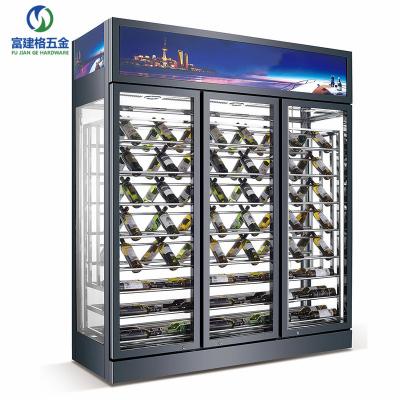 China Refrigerated Hotel Wine Wall Display Storage Counter Adjustable Wine Cabinet Constant Temperature Customization Showcase for sale