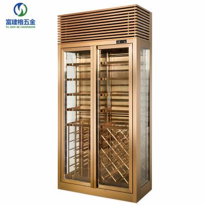 China Commercial Cooling Hotel Wine Cabinet Fan Freezer Red Wine Bottle Compressor Refrigerator For Wine Cellar Double-zone Household Hotel for sale