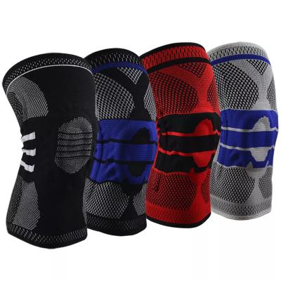 China Non-slip Professional Professional Joint Knee Brace with Silicone Pad and Metal Side Bars Elastic Compression Sleeve Stretch Knee Support for sale