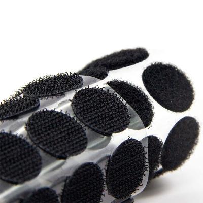 China 20mm durable self adhesive die cut durable sticky 10mm round hook and loop back heavy duty dots for sale