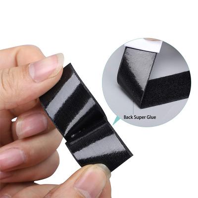 China Self Adhesive Durable Adhesive Hook Loop Tie Back Tape Cloth Tie Back Sticky Cable Tie Back Roll for sale