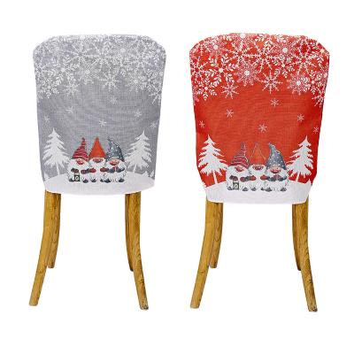 China Wholesale Hotel Chair Christmas Decoration Cartoon Santa Chair Back Covers Dining Chair Cover for sale