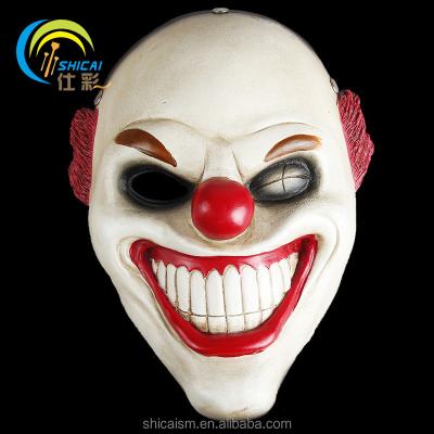 China Resin Payday Mask Movie Game Theme Resin Mask Cosplay Party Decorating Props / Red Hair Clown for sale