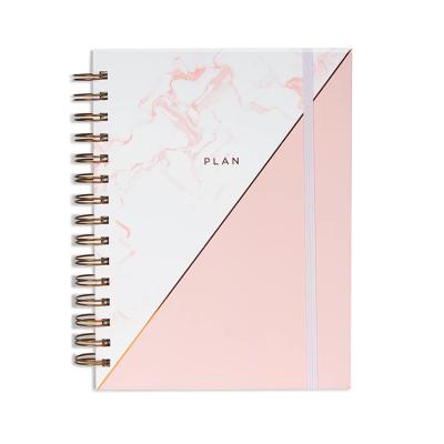 China Wholesale Pink Spiral 2022 Cover Spiral A5 Weekly Order Budget Hard Custom Printing Daily Financial Planner for sale