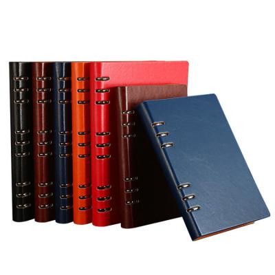 China Business Hardcover Personalized Agenda Spiral Leather Notebook With Card Holder for sale