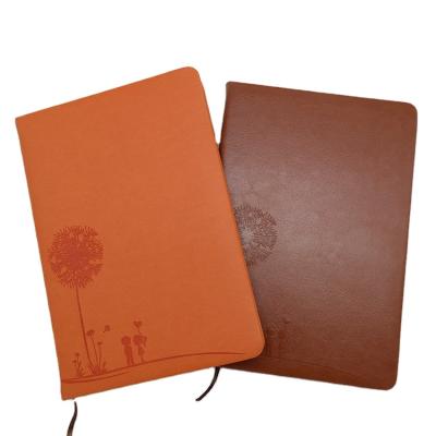 China Custom Leather Hardcover PU Leather Daily Planner 2021 Daily Planner with Debossed Logo for sale