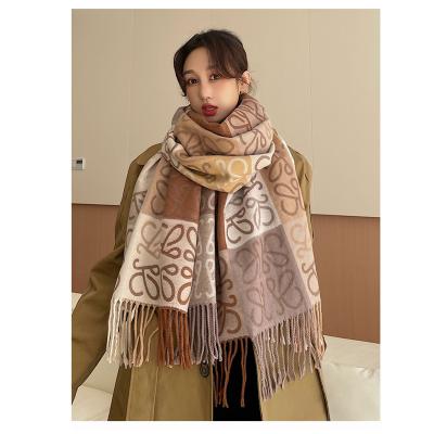 China 100% Designer Lady Cashmere Scarves British Style Tie Dye Cashmere Plaid Winter Casmere Scarfs for sale