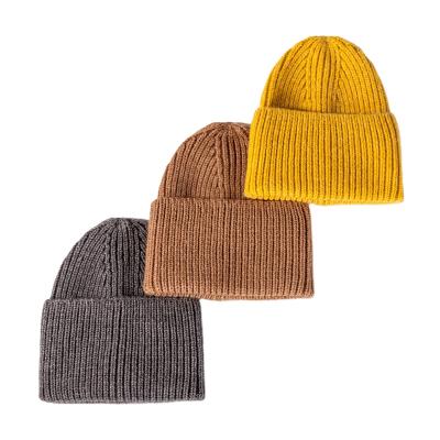 China COMMON fur knitted hat unisex thick beanies fashion solid sport barred OEM style warm hats cashmere beanie wholesale for sale