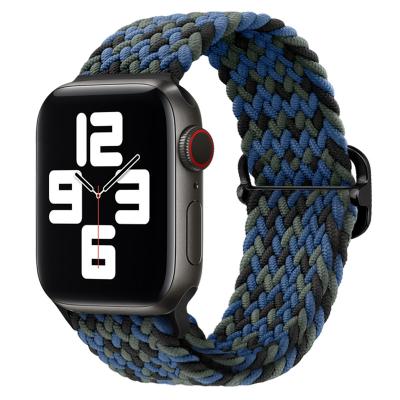 China Nylon Braided Fabric Adjustable Nylon Strap For Apple Watch Band 44mm 40mm 38mm Elastic Strap 42mm For Apple Watch Series 7 SE 3 for sale