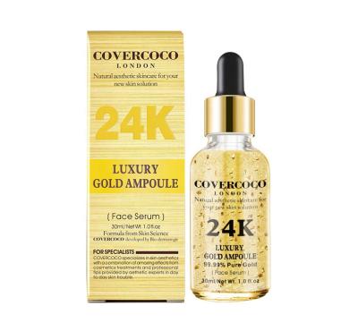 China Covercoco Luxury 24k Essential Oil Whitening Moisturizing Firming Ordinary Lift Anti Aging Gold Skin Care Face Serum for sale