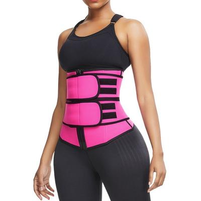 China New Logo Corset Sauna Waist Trainer Shape For Fitness Elastic Wear 7 Double Bone Antibacterial Custom Strap for sale