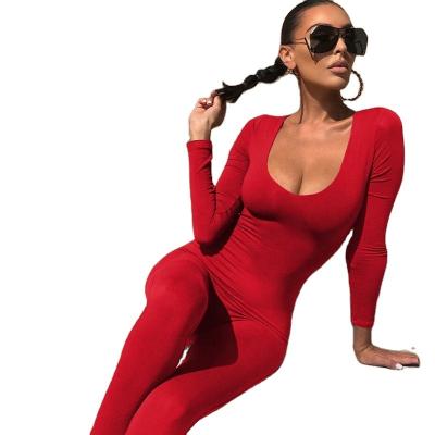 China 2022 new QUICK DRY women's spring long sleeve classic fashion best-selling solid color off the shoulder slim women's overalls for sale