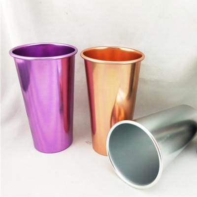 China 2019 16oz/22oz Disposable Drinks Alu Beer Mug Multicolor Hot Cold Mug Anodized Aluminum Tumblers Cup For Drinking for sale