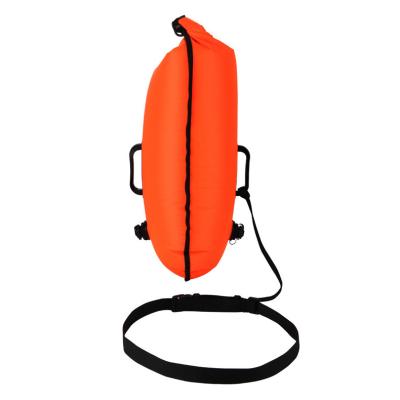 China Water Buoy Customized Logo Highly Visible PVC Inflatable Dry Bag Safe Buckled 28l Bubble Bag Storage Tow Swimming Swim Floating Buoy for sale