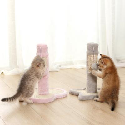 China New Cute Interactive Pet Solid Wood Stocked Cat Tree Cat Scratching Post Detachable Special Cat Toy Scratching for sale