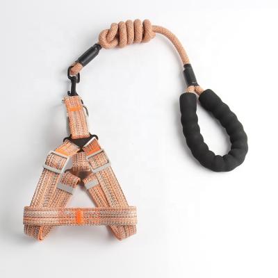 China Nylon Pet Harness Small And Medium Dog Chest Viable Round Pet Leash Harness And Leash for sale