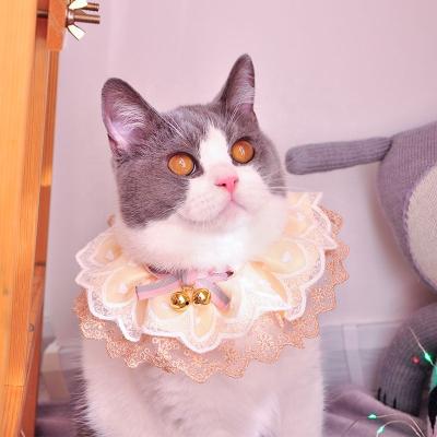 China Fashion Pet Bell Collars Dog Teddy Cat Rabbit Lace Cute Stocked Cute Collar for sale